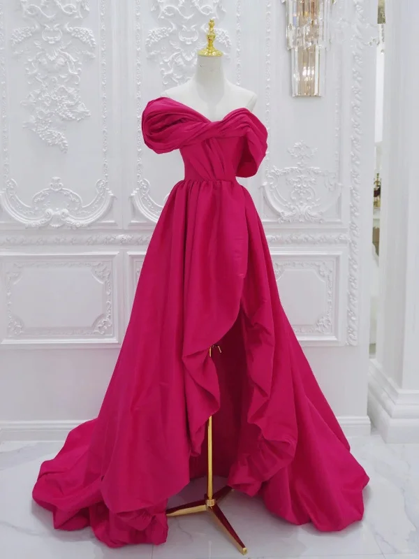 Off Shoulder High Low Party Dress, High Low Prom Dress Homecoming Dress Tunics Versatile functional