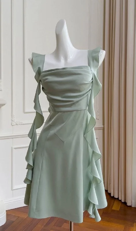 Simple A Line Homecoming Dress Satin Mini Prom Party Dress Tunics Chic elegant