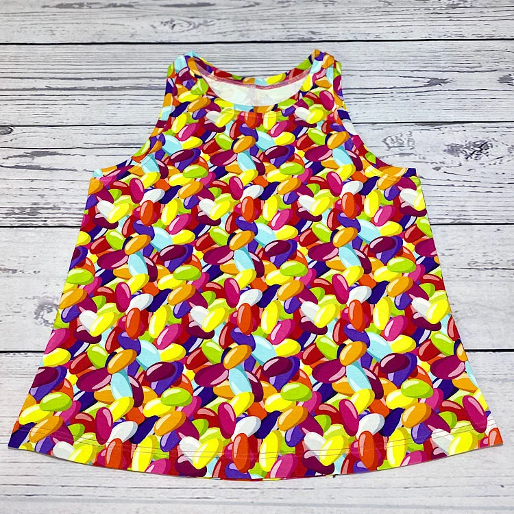 Size 12 Ladies Tank Top - Jelly Beans high neck tank