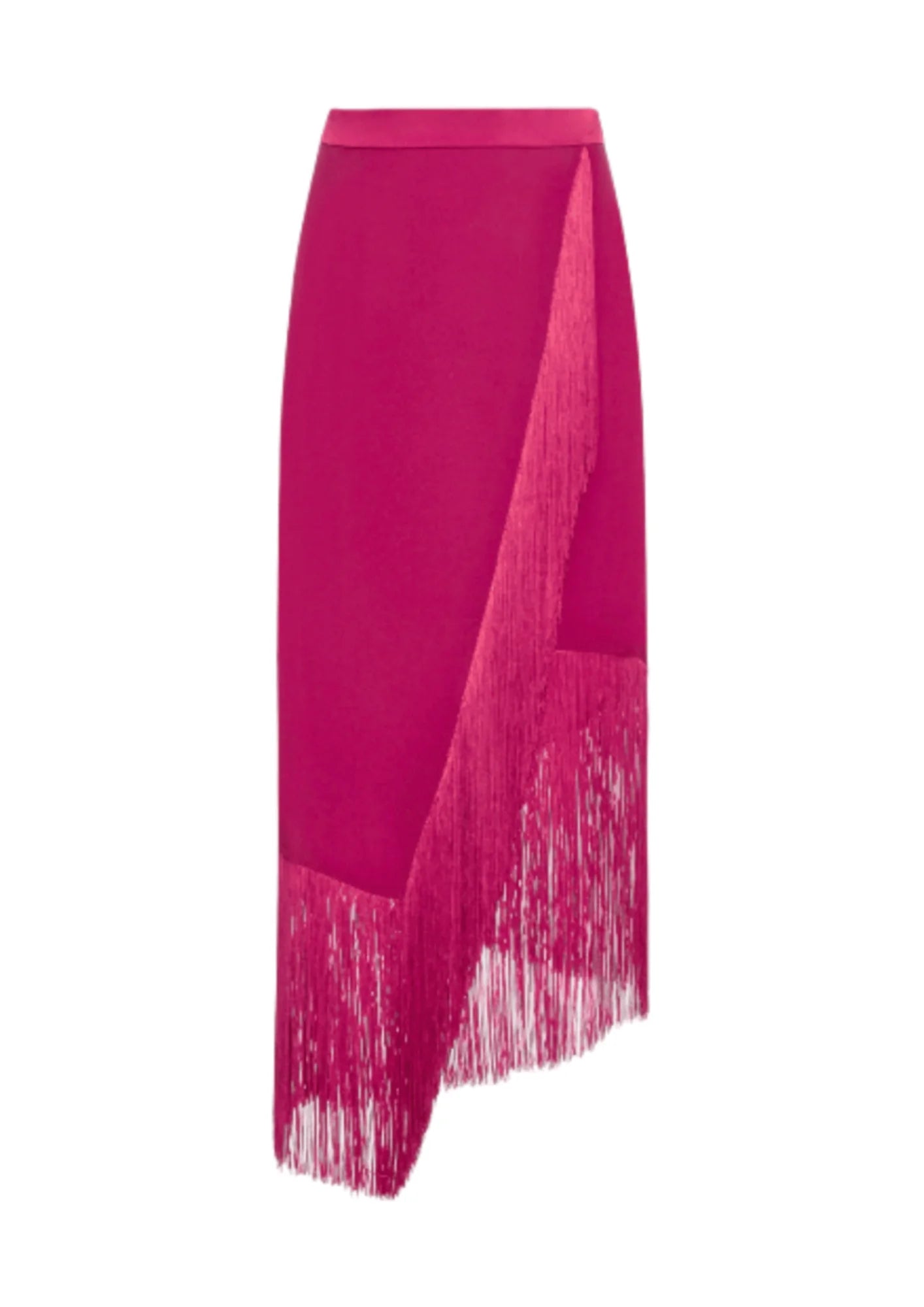 PINK FRINGED SKIRT silk skirt lustrous