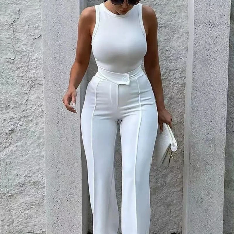 White High Waist Temperament Slimming Tapered Pants Trendy Printed Leggings