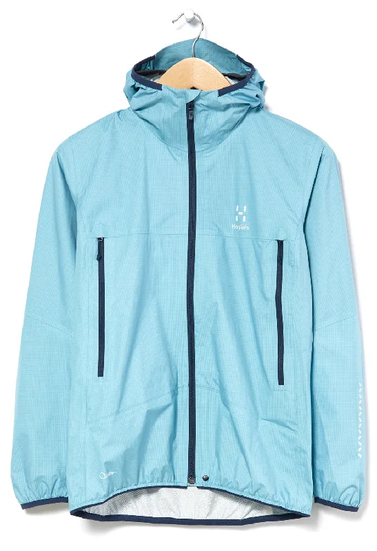Haglöfs Women's L.I.M PROOF Jacket - Frost Blue Wool Jacket Cashmere Jacket Tweed Jacket