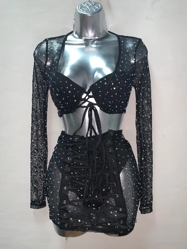 Three Piece Skirt Set belted skirt waist