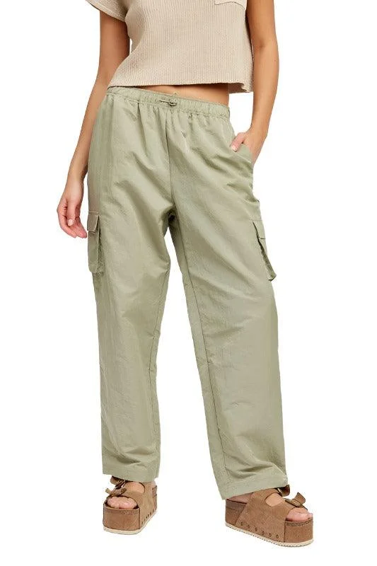 Straight Leg Pants Elastic Waist Band Comfortable Wide-Leg Pants
