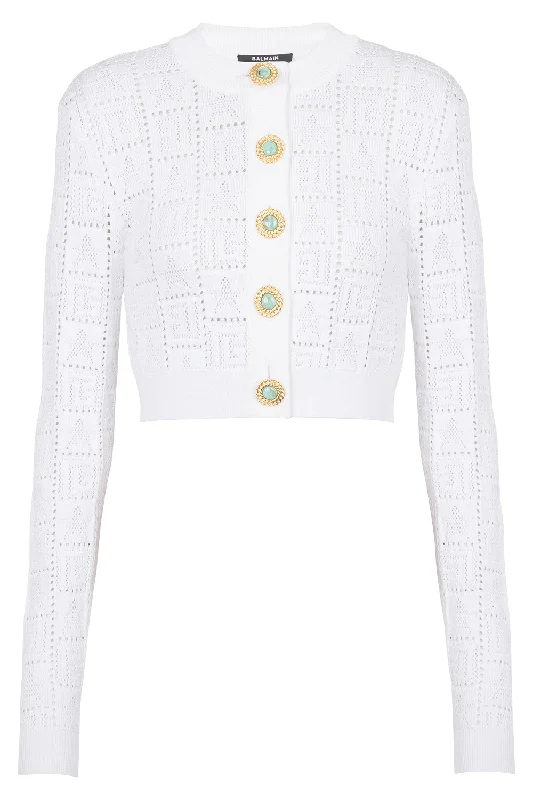 Monogram Cardigan Layered Multi-layer Single Layer