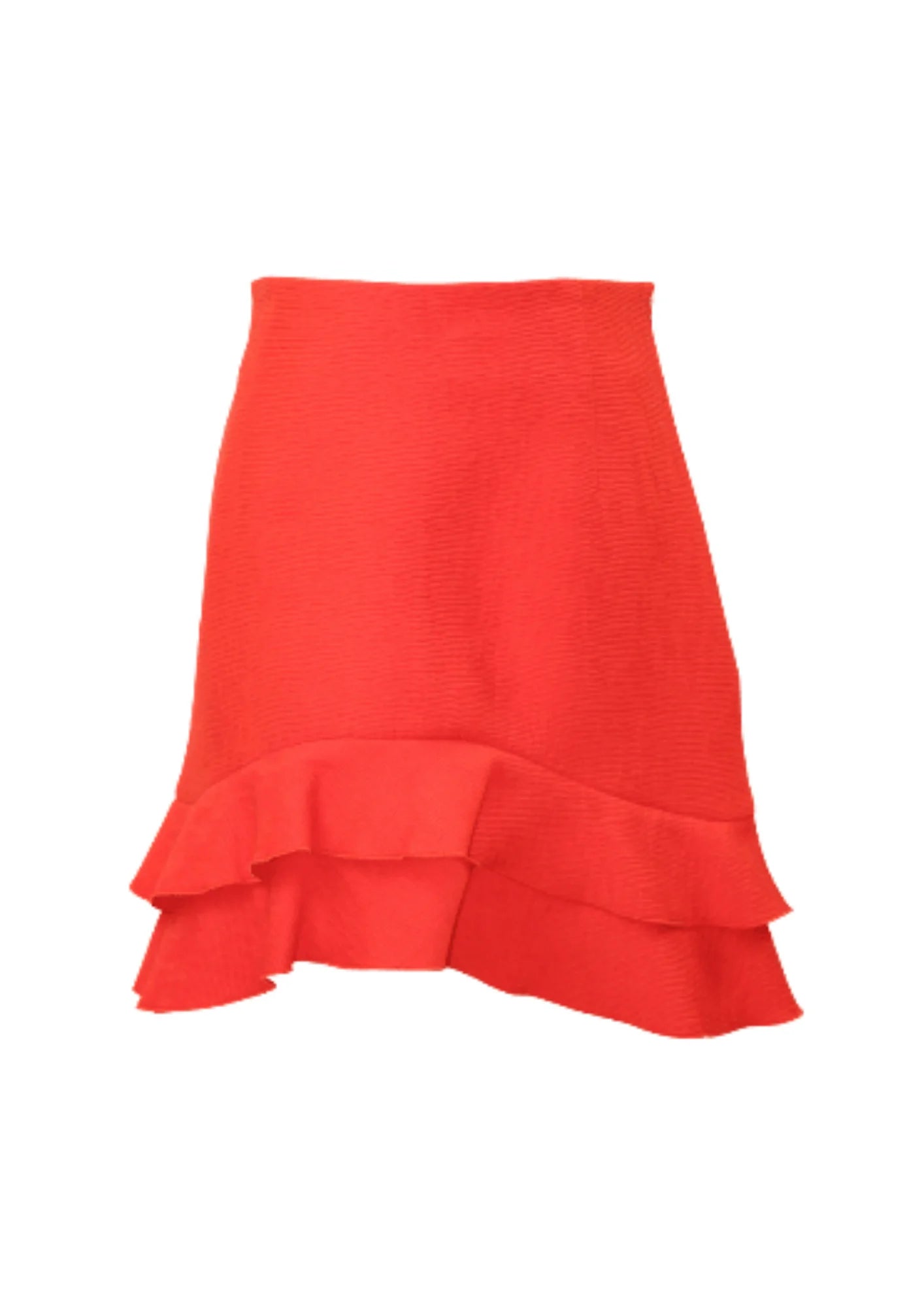 RED FLOUNCED SKIRT velvet skirt luxurious