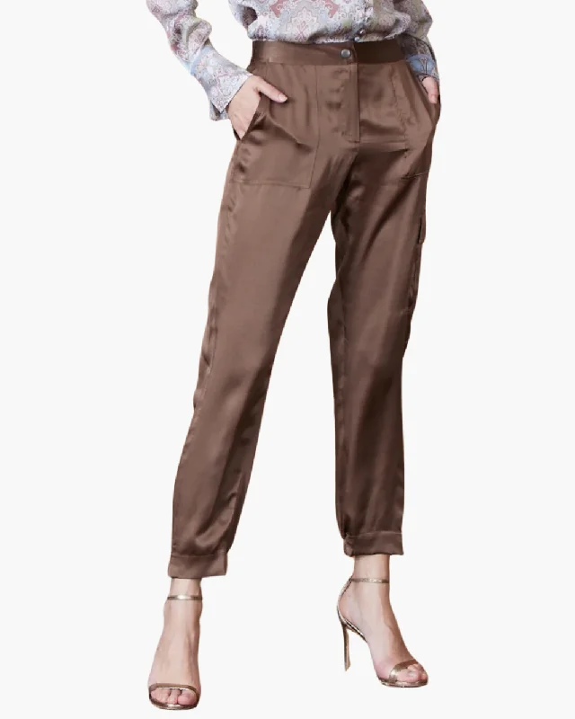 GO LUXE CARGO HOLD PANT IN TOBACCO Stretch Fit Pants