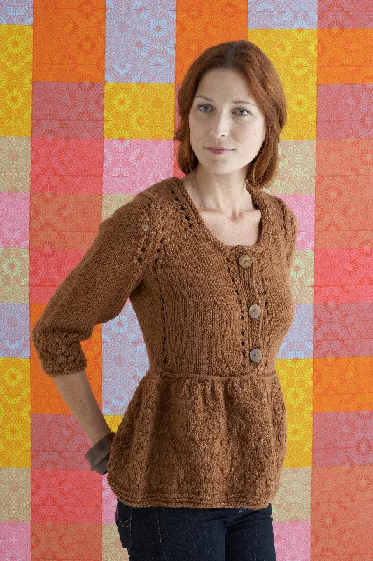 Peplum Cardigan (Knit) Cashmere Blend Cotton Blend Poly Blend