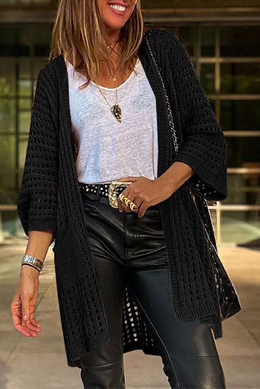 Comfortable Knit Cardigan Striped Floral Plaid