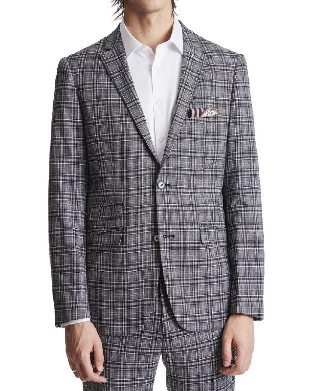 Paisley & Gray Dover Notch Slim Fit Jacket Zippered Front Buttoned Front Snap Front