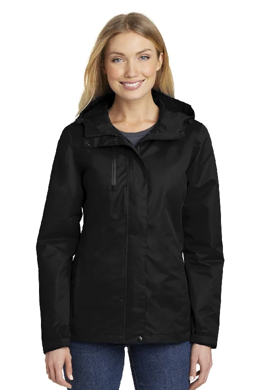 Custom Embroidered - Port Authority® Women's All-Conditions Jacket. L331 A-Line Jacket Boat Neck Shawl Collar