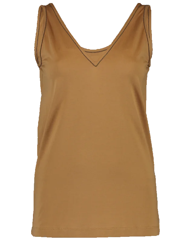 Martini Cotton V Neck Tank Top lace tank top