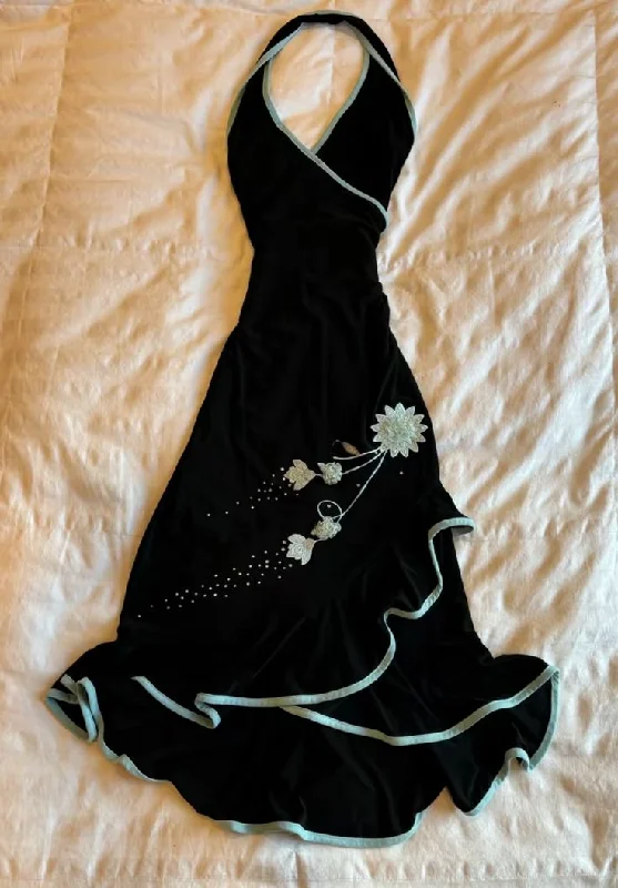 Black Halter Sheath Long Party Dress Vintage Evening Dress Cocktail Dress, DP4873 Tunics Essential wardrobe