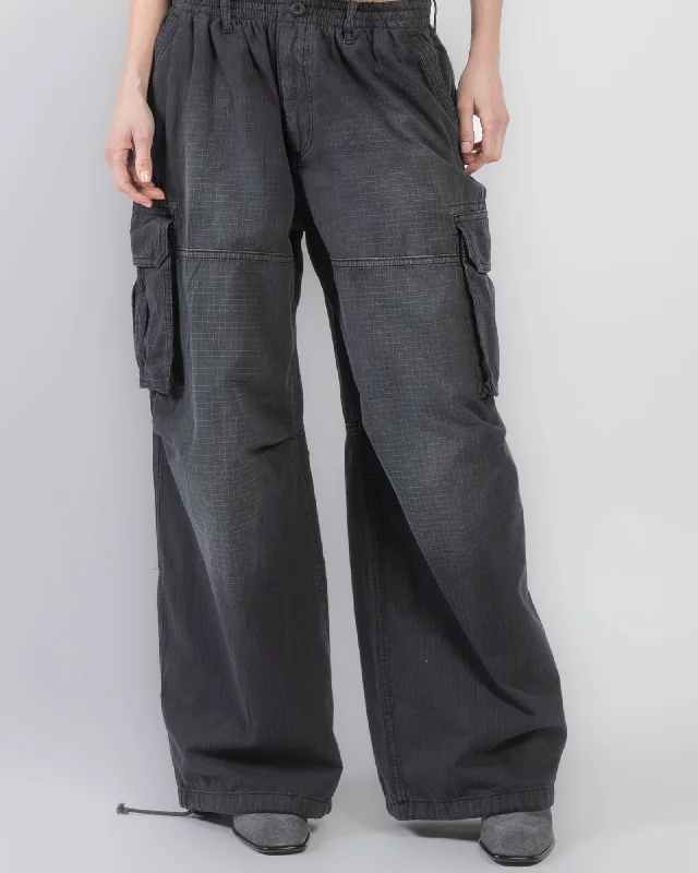 Turned Down Cargo Pants Relaxed Linen Pants