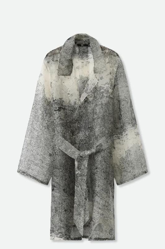 BLYTHE SILK ORGANZA DRESS JACKET IN CEMENT Fleece Jacket Down Jacket Parka