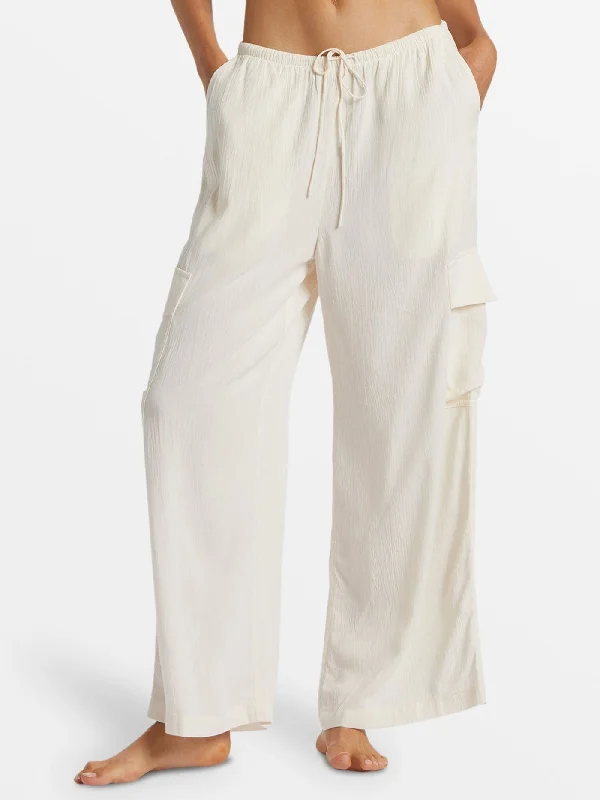 Beach Babe Cargo Elastic Pants Soft Wool Pants