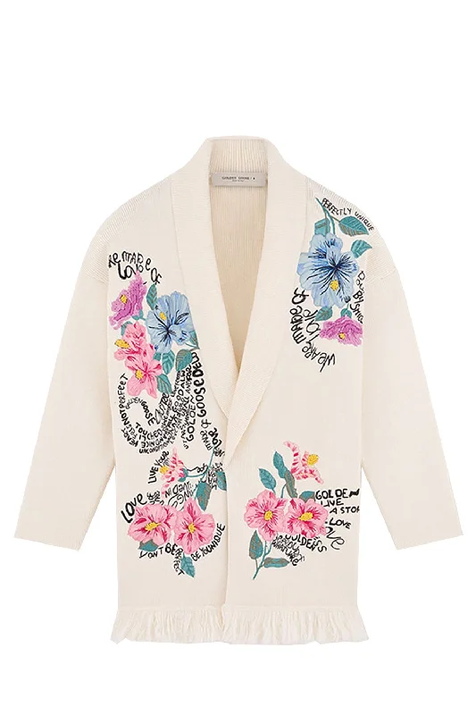 Journey W's Embroidered Cardigan Layered Multi-layer Single Layer