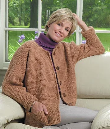 One Stitch Adult Cardigan Pattern (Knit) Cotton Fabric Linen Fabric Terry Fabric