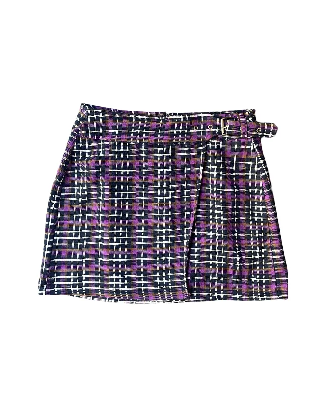 Vintage Y2K Check Mini Skirt velvet skirt luxurious