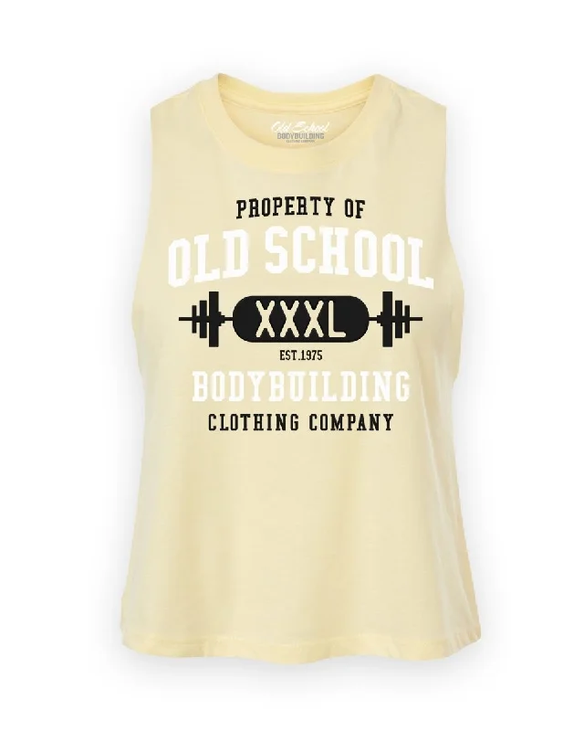 Ladies "Property" French Vanilla, Mint, Black Crop Tank bold tank top