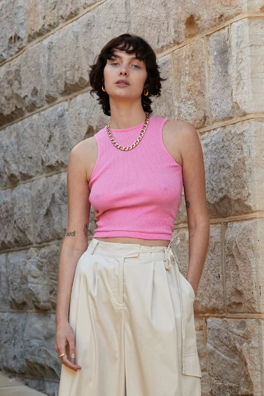 BLANCA Womens Becca Tank - Pink v-neck tank top