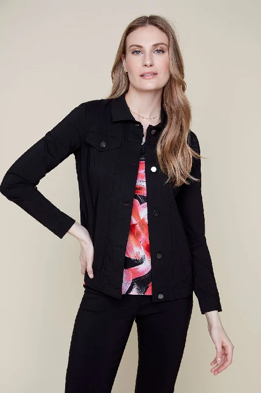 Renuar Woven Jacket R3862-E730-148 Black Denim Jacket Leather Jacket Suede Jacket