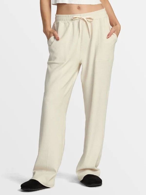 Sofie Waffle Pants Stylish Elastic Waist Pants