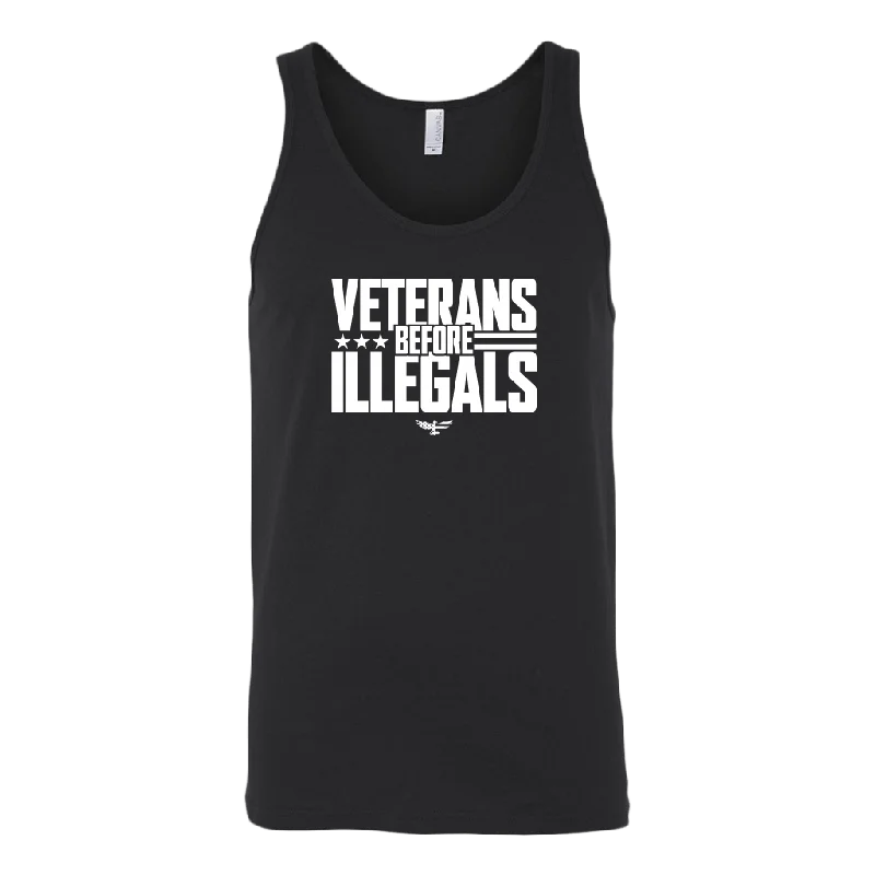 Veterans Before Illegals Tank Top low neck tank