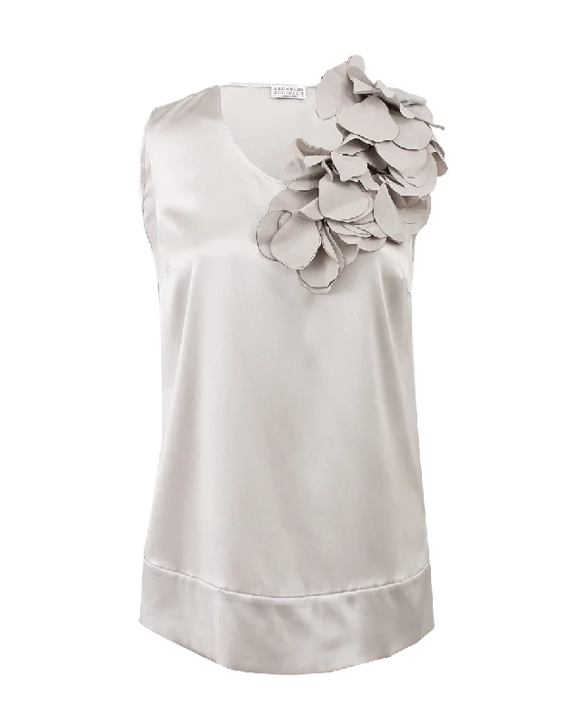Lame Petal Detail Tank stylish tank top