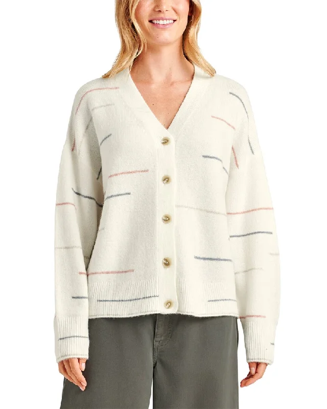 Splendid Quinn Stripe Wool & Alpaca-Blend Cardigan Fitted Loose Oversized