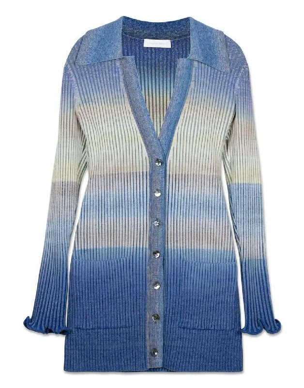 Bianca Striped Cardigan Satin Fabric Silk Fabric Chiffon Fabric