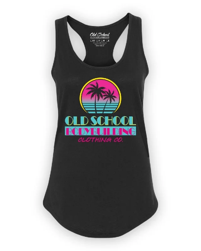 Ladies "VICE” Black Racerback Tank bright tank top