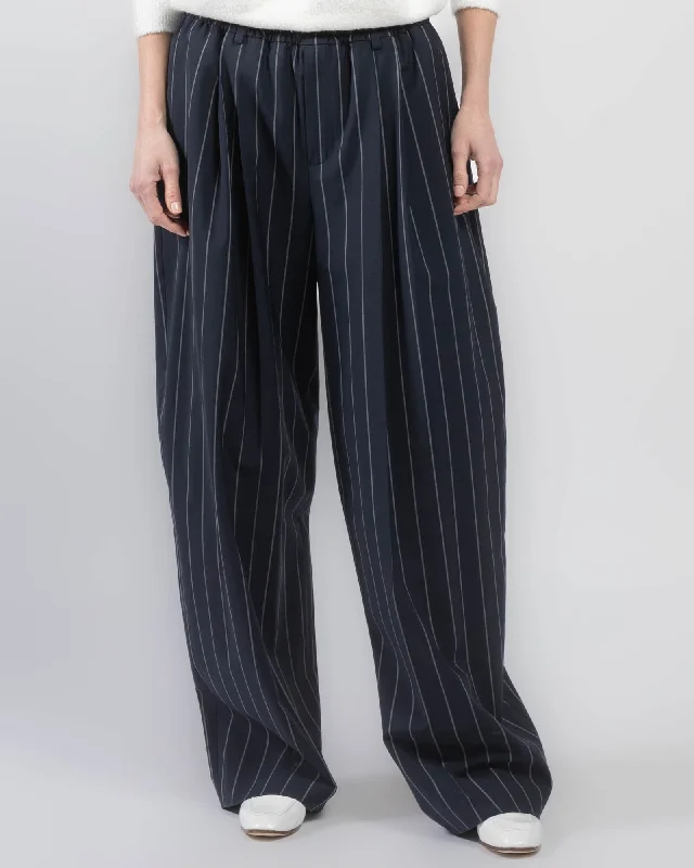Turn Down Elastic Pants Formal Linen Trousers