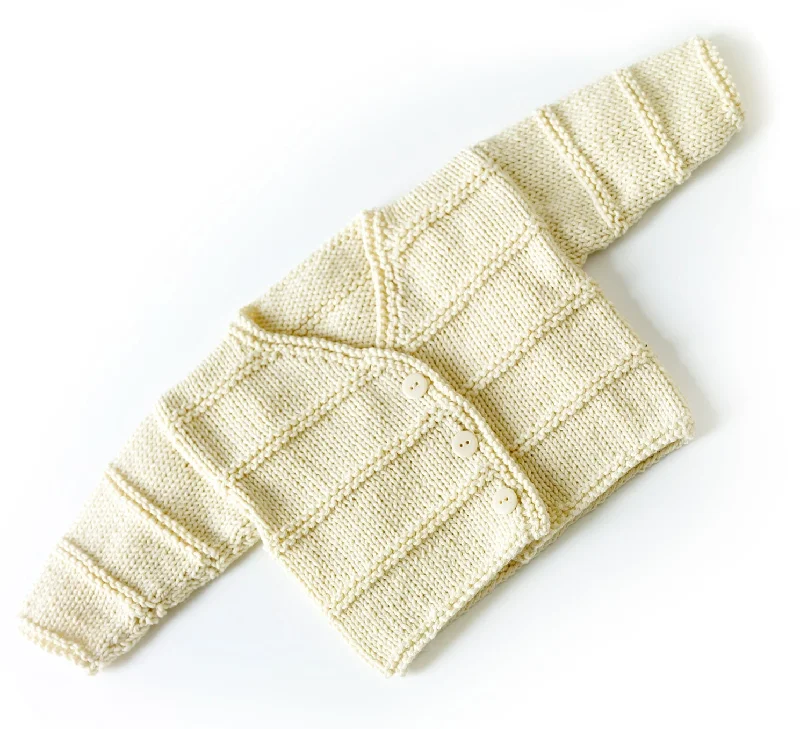 Garter Ridge Baby Cardigan Pattern (Knit) - Version 2 Knit Fabric Woven Fabric Fleece Fabric