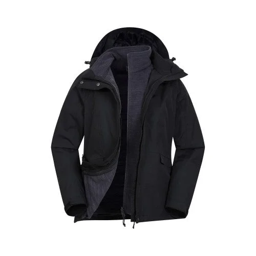 Mountain Warehouse Womens/Ladies Thunderstorm II 3 in 1 Waterproof Jacket Stand-Up Collar Roll-Neck Collar Turtle Neck
