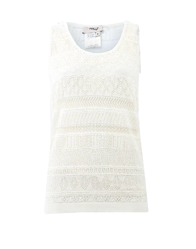Scoopneck Crochet Tank cropped tank top