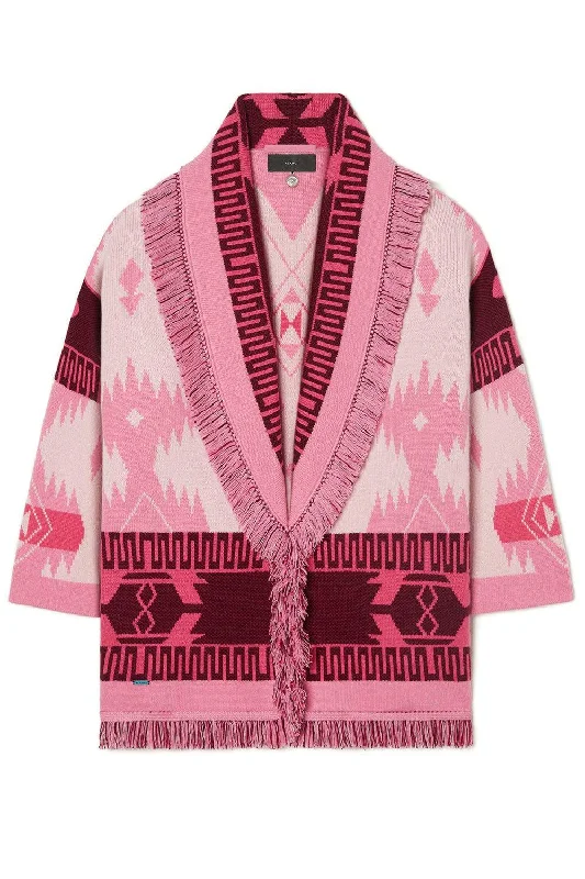 Icon Cardigan - Sweet Pink Chenille Blend Fleece Blend Nylon Blend