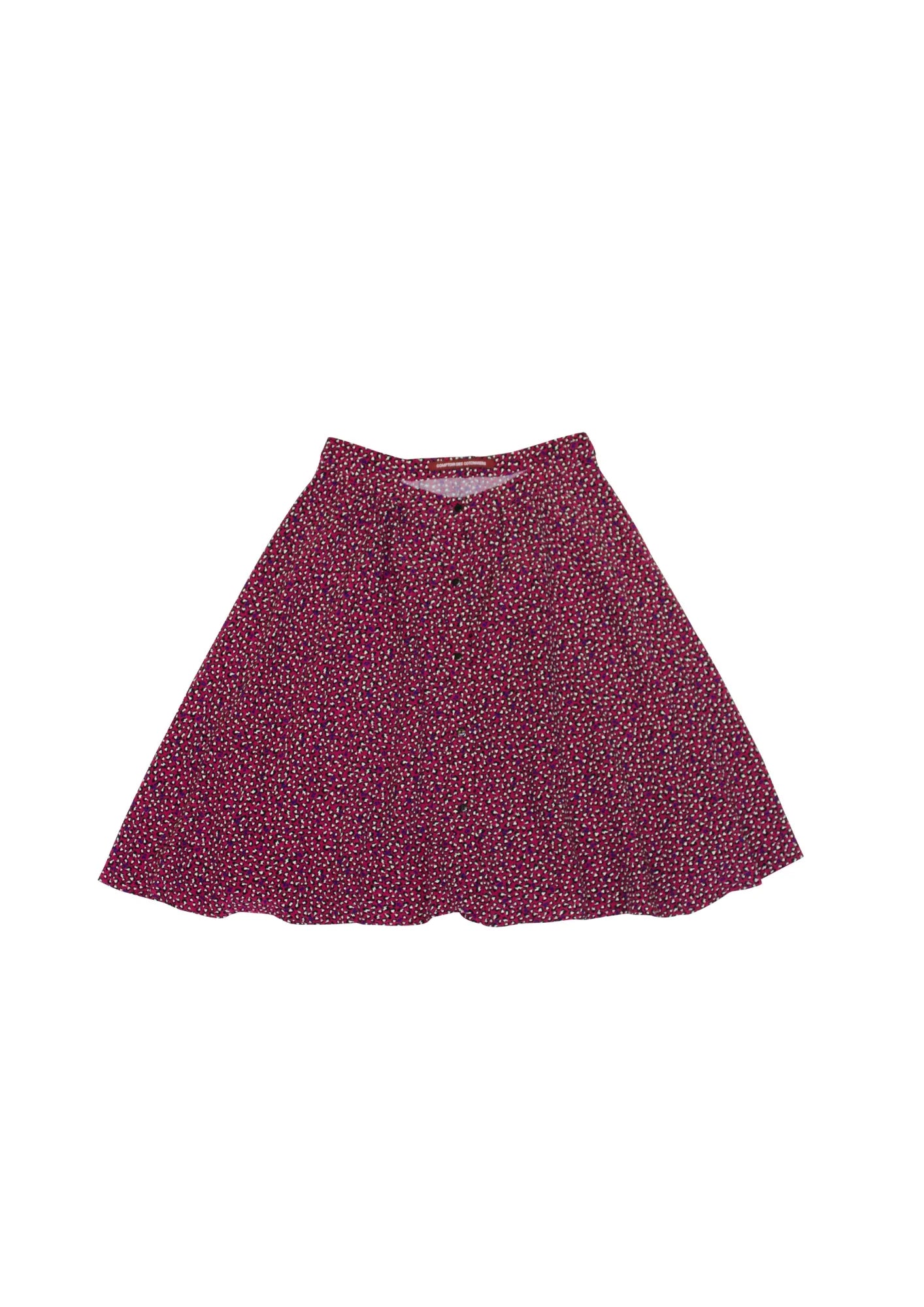 RED PRINTED MINI SKIRT linen skirt natural