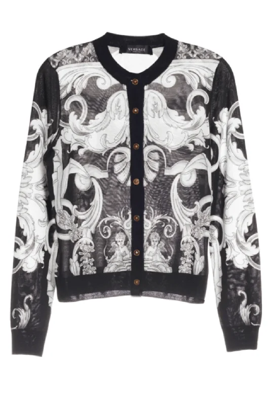 Printed Cardigan Patchwork Embroidered Appliqued