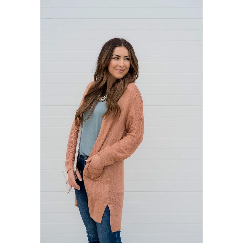 Side Slit Tissue Cardigan Wool Cardigan Cotton Cardigan Cashmere Cardigan