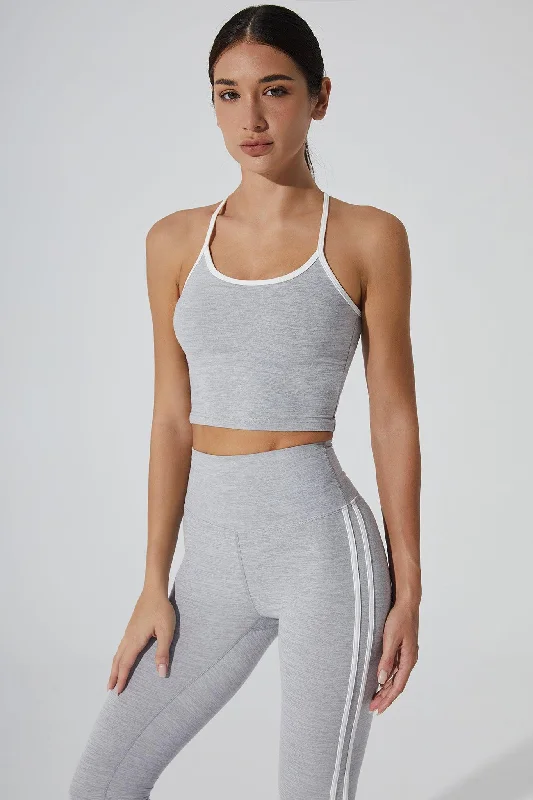 Serif Tank - Pebble peekaboo tank top