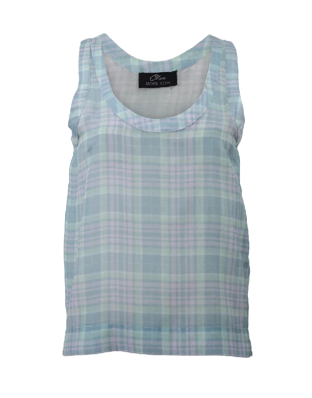 Plaid Racer Back Tank Top lightweight tank top