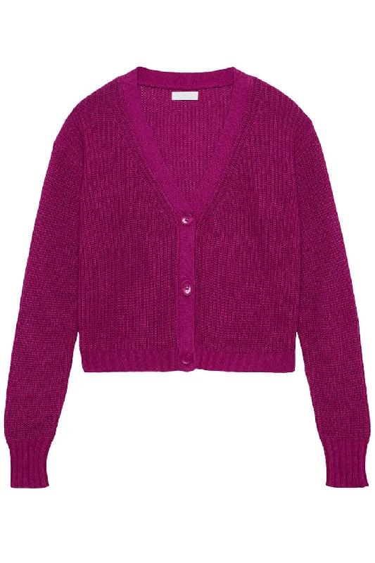 Tati Long Sleeve Cardigan Notch Collar Peter Pan Collar Cowl Neck