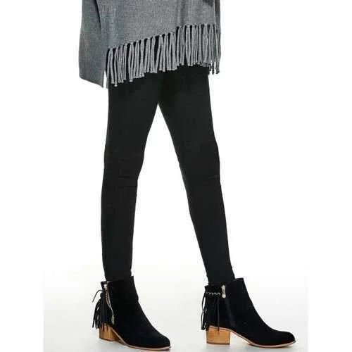 Pocket Design Skinny Pants - Black S Chic Capri Pants