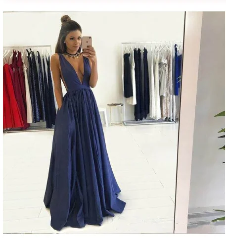 Sexy Deep V Neckline Prom Dresses Graduation Party Dresses Formal Dress For Teens Tunics Trousers formal