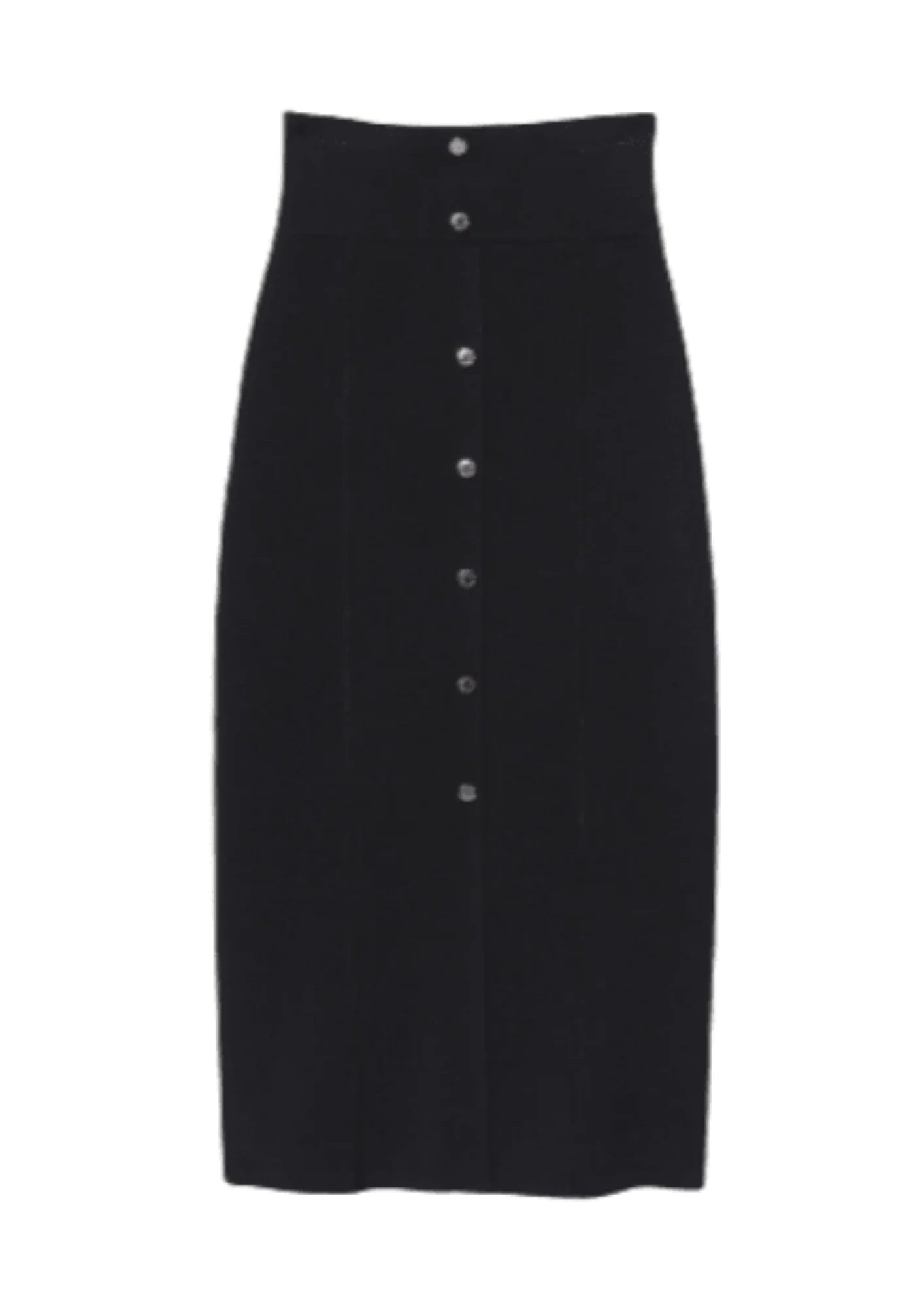 BLACK LONG KNIT SKIRT silk skirt lustrous