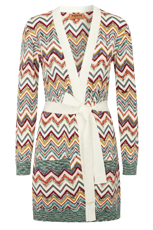 Belted Cardigan Mesh Cardigan Canvas Denim