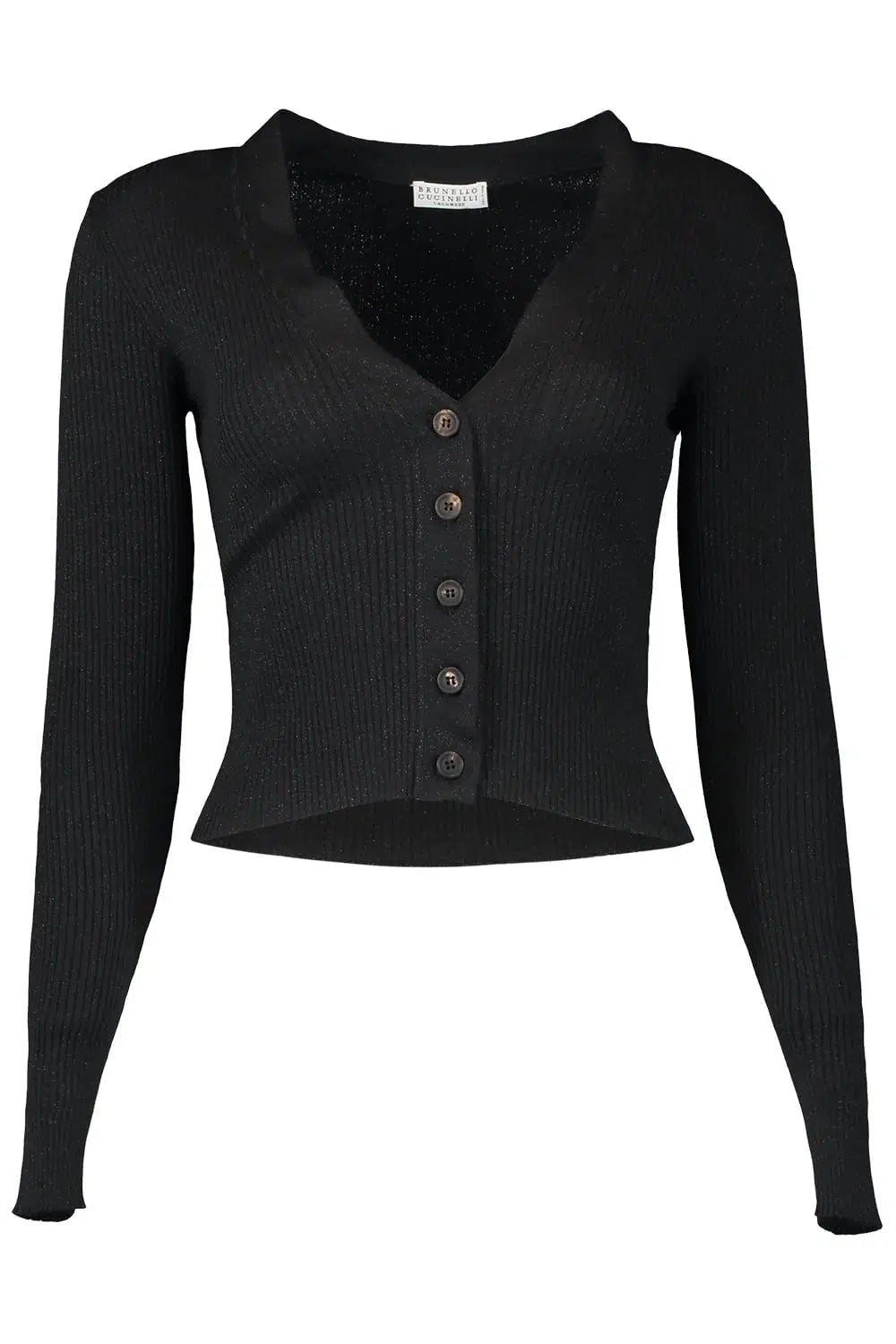 Ribbed Cardigan - Black Rayon Fabric Velvet Fabric Corduroy Fabric