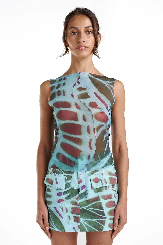 SUMMI SUMMI Womens Mesh Tank Top - Viceroy vibrant tank top