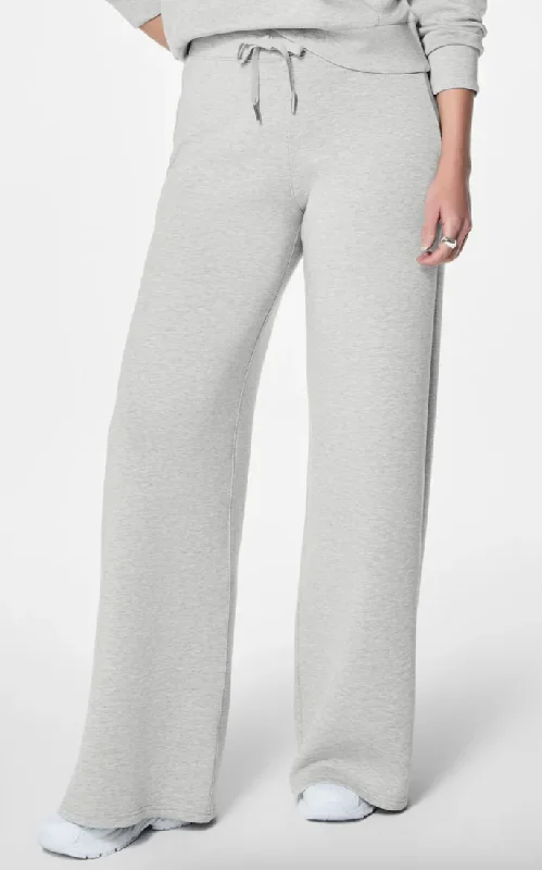 Spanx Airessential Shimmer Wide Leg Lt Grey Pant Fashionable Tapered Leg Pants